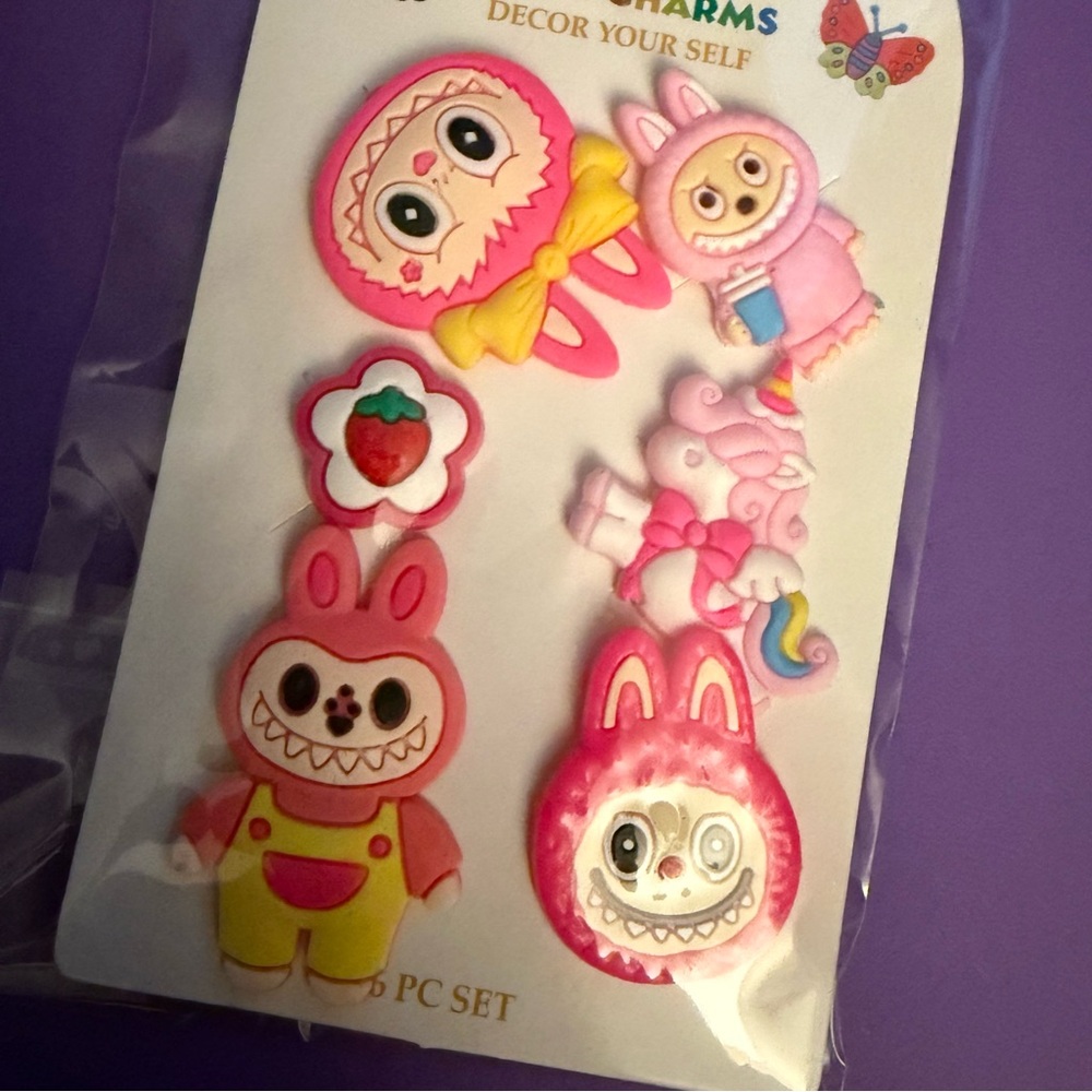 ✨✨5/$10✨✨ 6pc Labubu Shoe Charms for Crocs Style - Monster Bunny Lot New - Picture 5 of 8